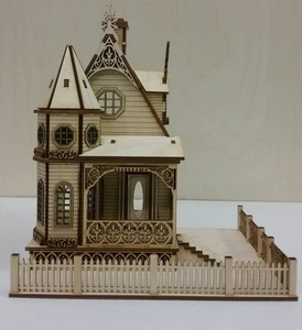 Jasmine Gothic Victorian Cottage 1:48 Scale Dollhouse Kit - Picture 1 of 9