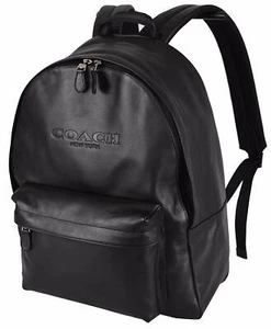 Coach Black Charles Leather Campus Backpack Bag - Picture 1 of 3