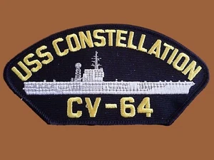 USS CONSTELLATION CV-64 U.S NAVY SHIP HAT PATCH CARRIER USA MADE HEAT TRANSFER - Picture 1 of 4