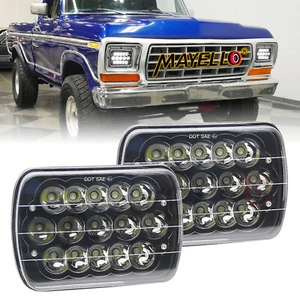 Pair For Ford F-150 F-250 F-350 Super Duty Black 7X6" 5X7" LED Headlights Hi/Lo - Picture 1 of 8