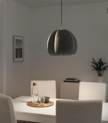 Ikea Vintergata Pendant Lamp Textile Shade 42 cm Grey Modern Elegant Design New - Image 1 of 4