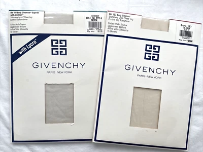 2 винтажных блестящих колготки Givenchy с контролем цвета крема и хрусталя размер A - Изображение 1 из 4
