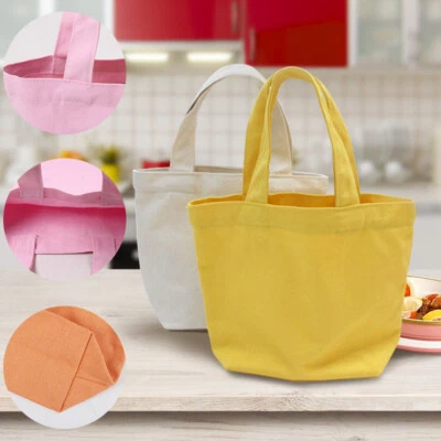 Reusable Washable Small Canvas Bags Cotton Tote Women Shopping Bag Travel - Image 1 of 4