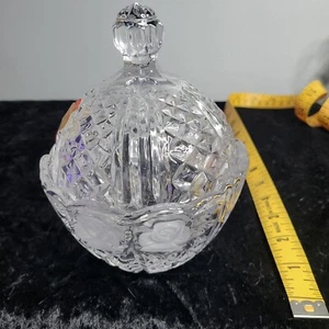vintage Anna Hutte lead crystal candy dish and lid - Picture 1 of 3