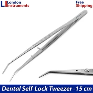 Homeostatic Cotton Dressing Tissue Forceps Dental Self Locking Tweezers 15 cm CE - Picture 1 of 5