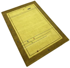 Gabbeh Teppich 100% Wolle Gold Braun Gelb Handgeknüpft 170X240 cm WR47 - Bild 1 von 6