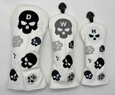 PXG Skull Driver Fairway Wood Hybrid Headcover Set (White)