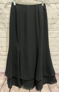 NWT VTG 90s Adrianna Papell Evening Essentials Black Layered Flowy Midi Skirt 2P - Picture 1 of 15