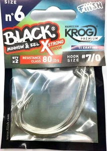 FIIISH BLACK MINNOW AMI DI RICAMBIO KROG PREMIUM VMC X-STRONG 7/0 2 PZ - Imagen 1 de 1