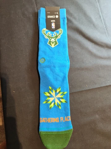 Milwaukee Bucks NBA Basketball Stance 2022/2023 City Edition Socks Large 1 Pair Cover