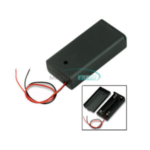 2PCS 2A Battery Holder Box Case with ON/OFF Switch and Cover for 2AA Battery