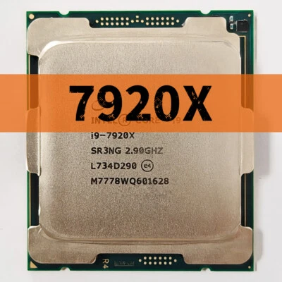 Intel Cores i9-7920X 2.9~4.3 GHz 12 Cores SR3NG 140W LGA2066 CPU Processor - Image 1 of 3