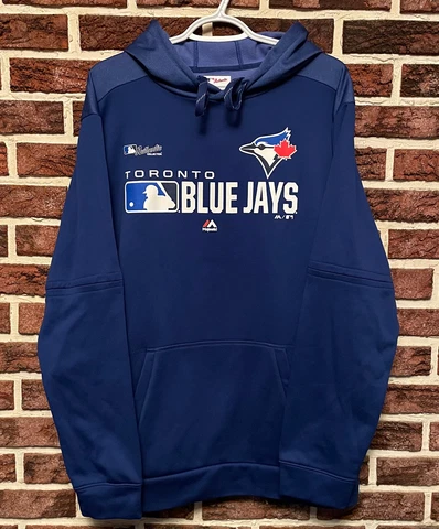NEW! Mens MAJESTIC Authentic Collection TORONTO BLUE JAYS Hoodie (L) Jersey NWOT Cover