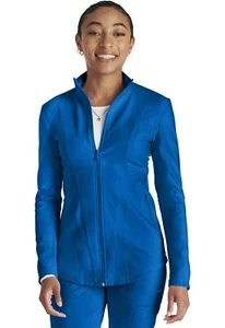 Cherokee Scrubs Zip Front Jacket Top CK390 ROY Royal Free Shipping - Picture 1 of 6