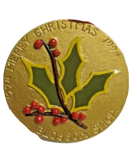SEBASTIAN MINIATURE SML-661B Holly Leaves Blossom Shop Ornament 7690 - Picture 1 of 2