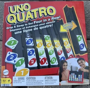 UNO Quatro Game with Colored Tiles & Plastic Game Grid for Adults/Family - Picture 1 of 6