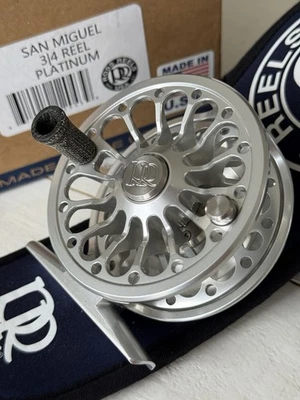 **BEAUTIFUL** 🔥 ROSS SAN MIGUEL 3/4wt PLATINUM Fly REEL! 🔥~LEGENDARY~ - image 1 of 4