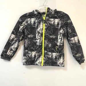 Lands End Boys Winter Coat ski snowboard black gray green printed size 8 medium - Picture 1 of 6