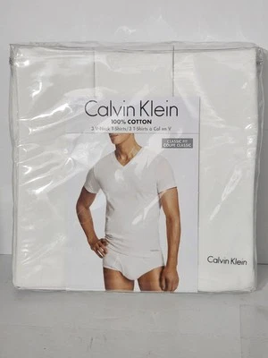 Calvin Klein CKLEN41129 Size M Men's T-Shirt - White (3 Piece) - Image 1 of 4