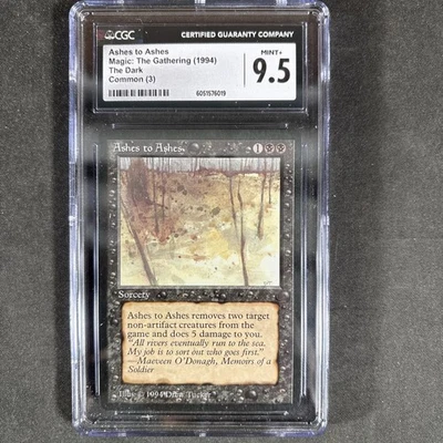 ASHES TO ASHES CGC GRADED 9.5 MINT+ MAGIC THE GATHERING MTG 1994 VINTAGE - Image 1 of 4