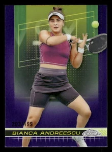 2024 Topps Chrome Tennis BIANCA ANDREESCU PURPLE GREEN REFRACTOR 203/499 #121 - Picture 1 of 2
