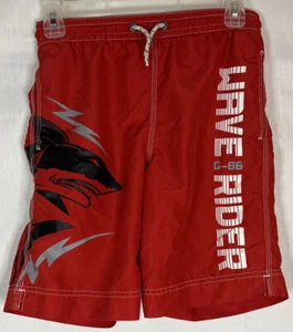 GapKids Boy’s Red Shark Wave G-86 Rider Swim Trunks Size Regular L Large *Spots* - Picture 1 of 5