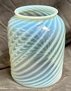 STUPENDO Paralume lampada vetro opalino opalescente vortice a righe vintage (A70) - Foto 1 di 7