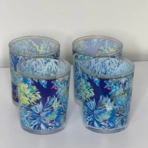 Lilly Pulitzer Acrylic Lo-Ball Glasses in Wade and Sea Set of 4 - Picture 1 of 6