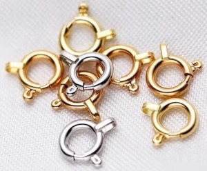 1PC Pure AU750 18K Solid Gold Ring Clasp For Bracelet Necklace Jewelry DIY - Picture 1 of 3