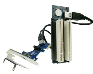 Router adaptador PCI-Ex1 A 2 PCI doble ranura tarjeta vertical PCI - Imagen 1 de 3