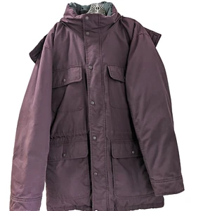 Cabela's Canvas Goose Down Ski Parka Mens Large Tall Winter Coat Burgundy VTG - Picture 1 of 16