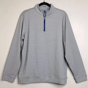 Magaschoni Navy White Pin Stripe 3/4 Zip Pullover Shirt Size Medium NWT - Picture 1 of 11