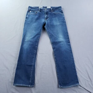 Adriano Goldschmied Jeans Mens 36x34 Blue Matchbox Slim Straight Dark Wash Faded - Picture 1 of 13