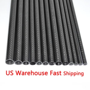 3k Carbon Fiber Tube/Pipe OD 15 x10mm /15x12/15x13 x L500mm Roll Wrapped  - Picture 1 of 7