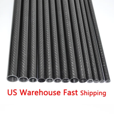 3k Carbon Fiber Tube/Pipe OD 15 x10mm /15x12/15x13 x L500mm Roll Wrapped  - Image 1 of 4