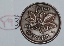 Canada 1952 1 Cent Copper One Canadian Penny George VI Coin Lot #Y93
