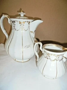 13335 antike Kaffeekanne Milchkännchen Schlesien 1860 - Bild 1 von 7