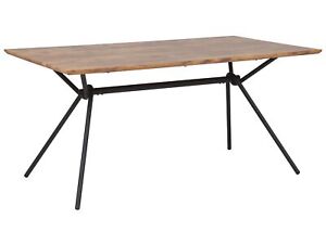 Tavolo da pranzo legno scuro / nero 160 x 90 cm AMSTERDAM