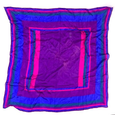 Bufanda Cuadrada Geométrica Tono Joya Liz Claiborne Vintage Años 80 30.5" x 30.5" Foto 1 de 4