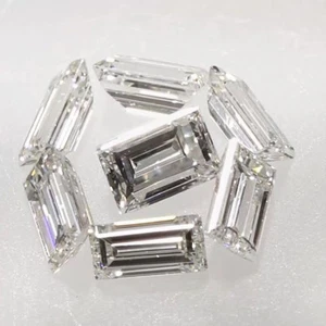 6 X 3 MM 0.40 Carat Off White Straight Baguette Cut Loose Moissanite 4 Ring - Picture 1 of 2