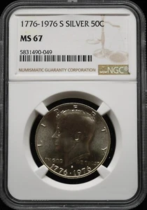 1776-1976 Silver Kennedy Half Dollar NGC MS 67#25MAY039 - Picture 1 of 4