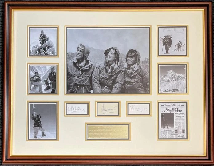 SUMMIT OF EVEREST 1953 E.HILLARY  T.NORGAY J.HUNT SIGNED MONTAGE       - Image 1 of 1