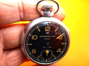 Reloj Bolsillo Ingersoll Triumph London Esfera Negra.50mm..Cuerda Manual. Funciona en muy buen estado - Imagen 1 de 3