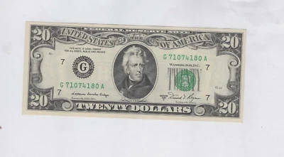 1981A  $20 Federal Reserve Banknote Chicago Uncirculated Fr 2074G - Image 1 of 4