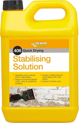 Everbuild 406 Quick Drying Stabilising Solution – Clear – 5 Litre , Pack of 1 - Image 1 of 4