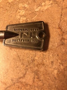 Llave congelador National Lock vintage metal plateado Rockford IL - Imagen 1 de 2