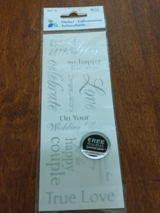 WEDDING LOVE Stickers Silver Shiny Scrapbooking More NIP - Picture 1 of 4