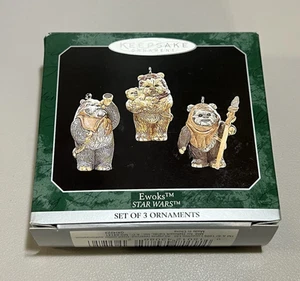 Hallmark Keepsake 1998 Star Wars Ewoks Miniatur Ornament 3er Set mit Box - Bild 1 von 8