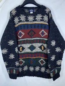 Woolrich maglione uomo XL Fair Isle maglia grossa lana Heritage Navajo pullover vintage - Foto 1 di 10
