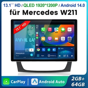 13.1" Für Mercedes Benz E-Class W211 W219 Autoradio Android14 GPS CarPlay 2+64GB - Bild 1 von 14